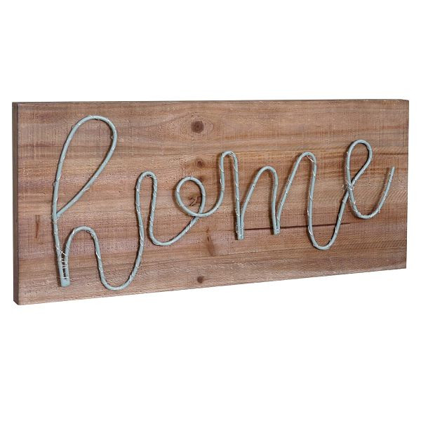 Mendler LED-Holzschild, Leuchtbild Wandbild, Landhaus, 28x62x3cm, home, 57585