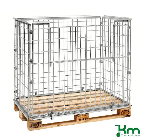 Kongamek Palettenrahmen, 1220 x 820 x 1020 mm, mit Öffnung auf der langen Seite, KM080100