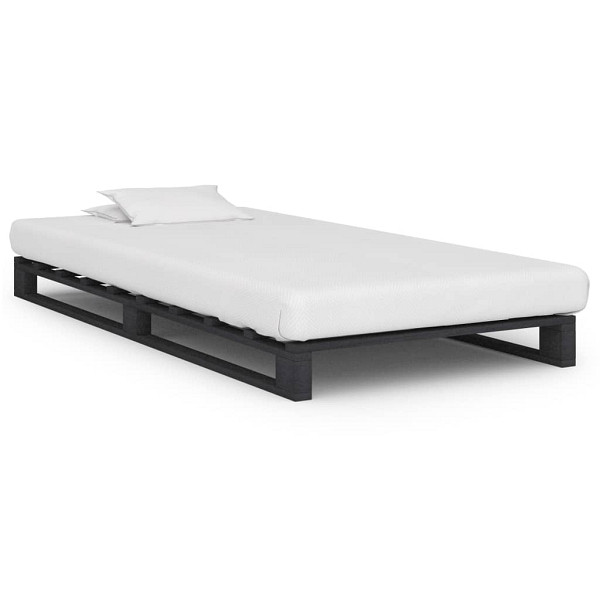 vidaXL Palettenbett Grau Massivholz Kiefer 90×200 cm, 285248