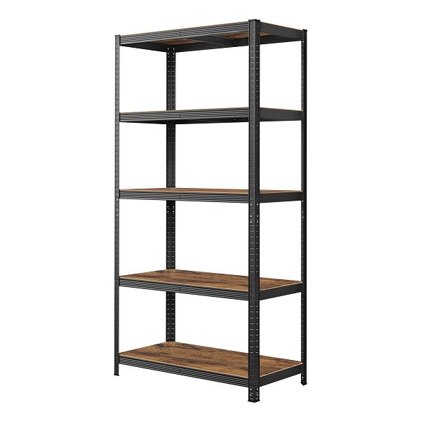 SONGMICS Regaleinheit, 50 x 100 x 200 cm, 875 kg Ladekapazität (175 kg pro Regal), Industrie, verstellbar, rustikales Braun und Schwarz, GLR050B11