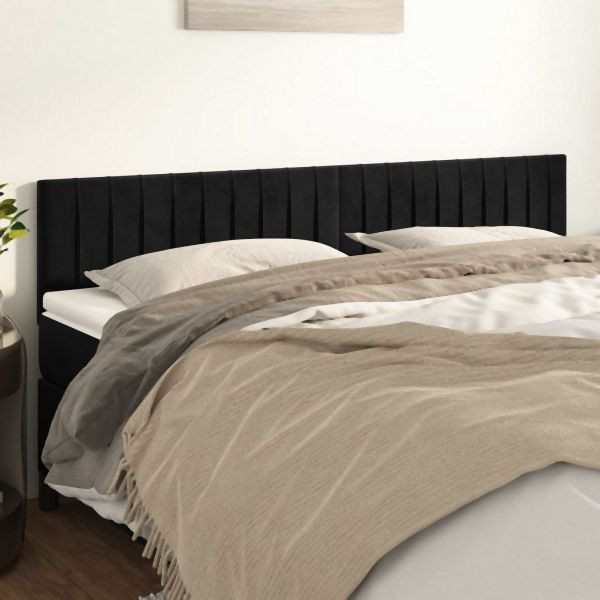 vidaXL Kopfteile 2 Stk. Schwarz 90x5x78/88 cm Samt, 346280