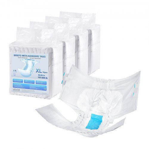 VEVOR Inkontinenz-Slips mit Laschen, 3D-Rundumschutz & Nässeindikator, Größe XL, 40 Stk. (4x10), CRZNKZNKPEMXAMTVY001V0