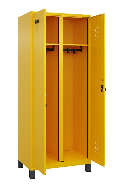 C+P Schwarz-Weiß-Spind Evolo PLUS, mit Füßen, 2 Abteile, 1950x800x500mm, 1023/1, Drehriegel, 049012-22 S10022