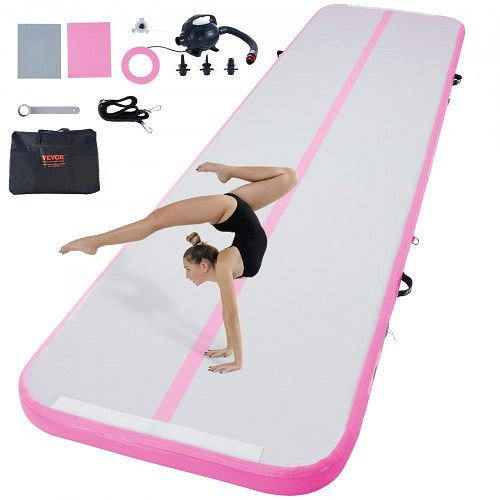 VEVOR Aufblasbare Gymnastikmatte Turnmatte, Air Matte Fitness Matte Pumpe Tumbling Matten 398 x 101 x 10 cm, ZFXKKFQD13FT3XLY2V2