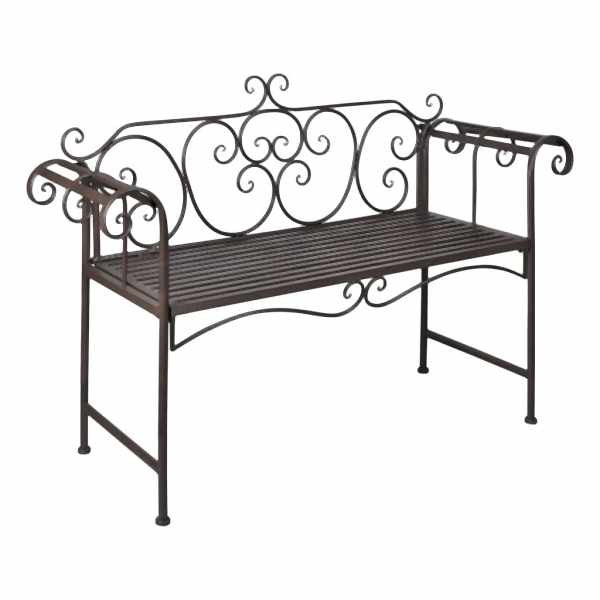 vidaXL Gartenbank 132 cm Stahl Antik Braun, Antikes Braun, 40716