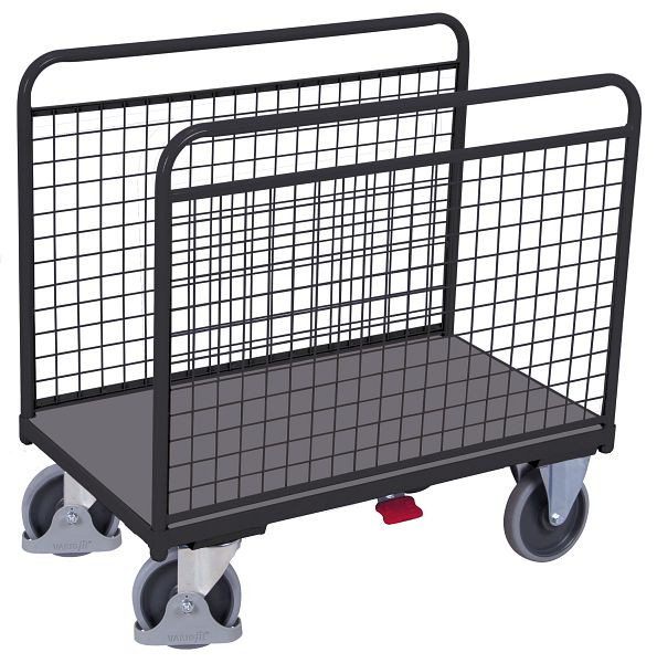 VARIOfit Seitenbügelwagen mit Drahtwänden, Ladefläche: 1.060 x 540 mm, RAL 7016 anthrazitgrau, sw-600.239/AG