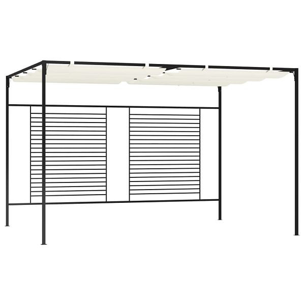 vidaXL Pavillon mit Ausziehbarem Dach 3x4x2,3 m Cremeweiß 180 g/m², 313623