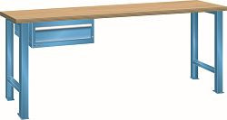 LISTA Werkbank 27x36E (BxTxH) 1500x750x840mm Multiplex KEY Lock, Lichtblau, 1 Schublade, 40.934.010