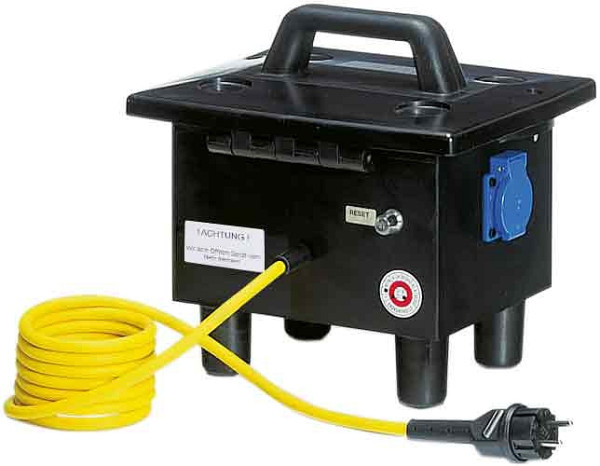 GIFAS mobiler Vollgummi-Trenntransformator Typ 6200, 3 m GIFAS PROFLEXX-07 Leitung 2 x 1,5 mm² mit Konturenstecker, 208095