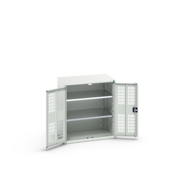 bott verso Flügeltürschrank mit Belüftung, mit 2 Fachböden, BxTxH: 800 x 550 x 900 mm, Lichtgrau / Lichtgrau, 16926741.16