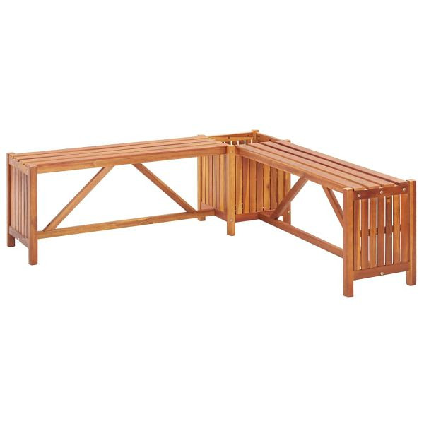 vidaXL Garten-Eckbank mit Pflanzkübel 117×117×40 cm Massivholz Akazie, 46345