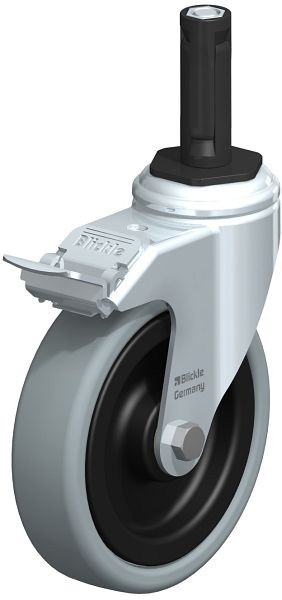 Blickle LKRA-VPA 126K-11-FI-ER12 Apparate-Lenkrolle mit Expander & Feststeller, Vollgummi, Grau, 848392