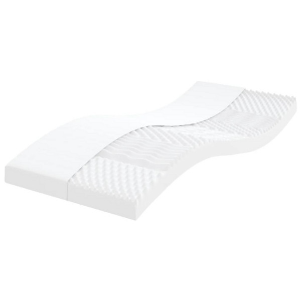 vidaXL Schaumstoffmatratze Weiß 90x190 cm 7-Zonen Härtegrad 20 ILD, 356350