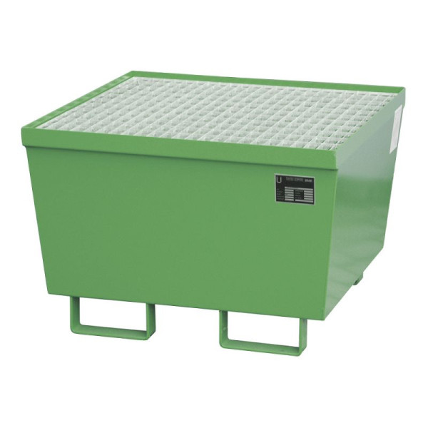 STEIN HGS Auffangwanne AM, für 200l Fässer, stapelbar, 215 Liter, RAL 6011 resedagrün, Gesamthöhe 545 mm, lackiert, 1x 200 Liter Fass, 79183.0004