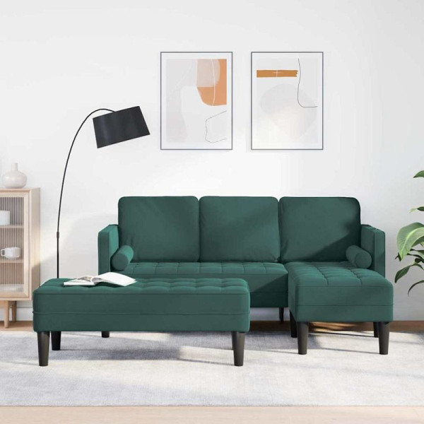 vidaXL Sofa Set, 2er Set, Dunkelgrün 173 x 131 x 67 cm Samt, 3329266