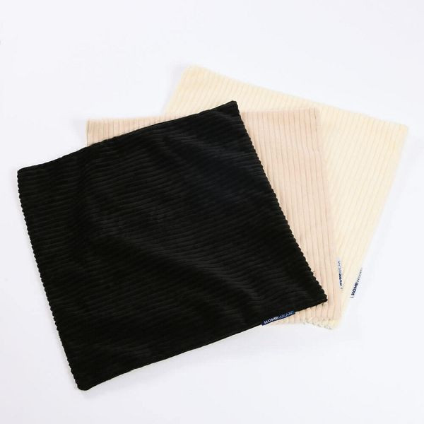 HOME DELUXE Cord Kissenbezug LILO mit Kissenfüllung, Beige, 60873