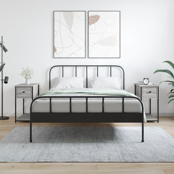 vidaXL Nachttische 2 Stück Grau Sonoma 30x60x60 cm Holzwerkstoff, 826060