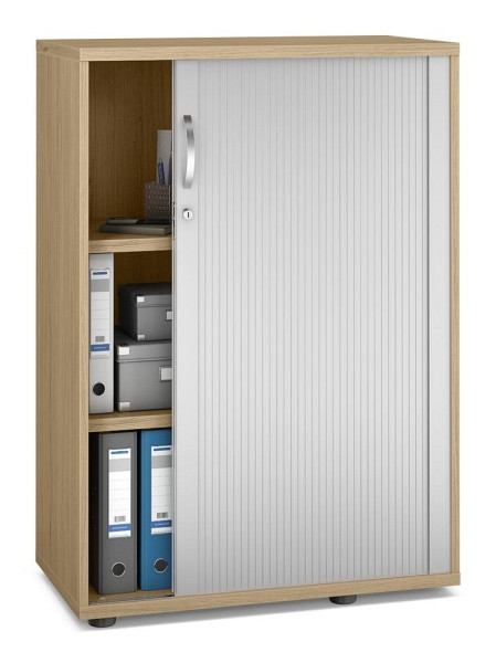 Deskin Rollladenschrank MULTI M pro, Eiche hell, 800 x 420 x 1140 mm, 333288