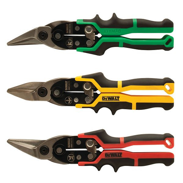 DeWalt Blechscheren ERGO 3er Pack gerade (gelb), links (rot), rechts (grün), DWHT14676-0