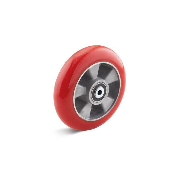 Torwegge Elastik-Polyurethanrad, Tragfähigkeit 600 kg, Rad-Ø 200 mm, Radbreite 50 mm, Achsloch-Ø 20 mm, Nabenlänge 60 mm, Naben-Ø 58,5 mm, 0044769