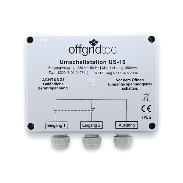 Offgridtec Umschaltstation für Netzvorrangschaltung US-16 230V 16A 3600W, 8-01-010711