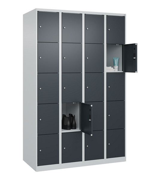 C+P Schließfachschrank Evolo PLUS, 20 Fächer, 1850x1200x500mm, 7035/7016, 049000-405 S10012