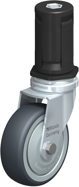 Blickle LRA-TPA 75K-FK-ER05 Apparate-Lenkrolle mit Expander, Thermoplastisches Gummi-Elastomer, Grau, 847822