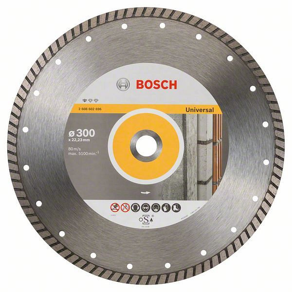 Bosch Diamanttrennscheibe Standard for Universal Turbo, 300 x 22,23 x 3 x 10 mm, 2608602696