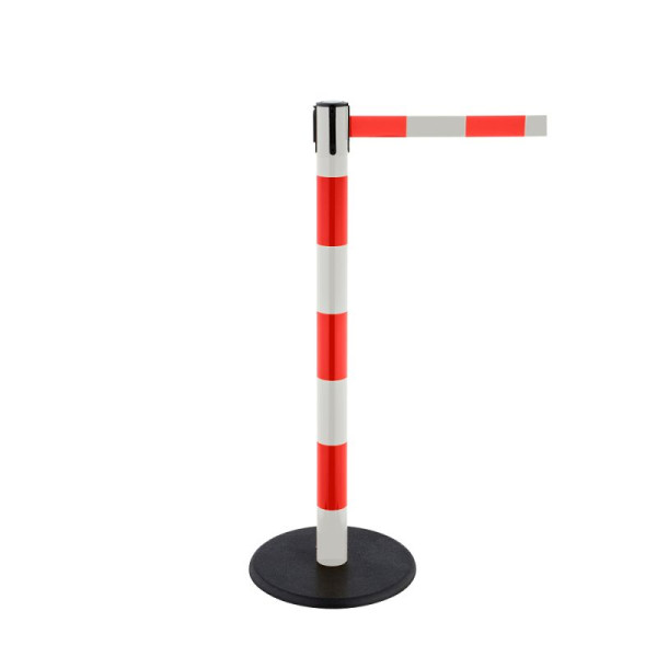 Stein HGS Personenleitsystem -P-Line Direct-, weiss mit roter Folierung, schwarz/gelb geblockt, mit Gurtendstück (Standard), Gurtlänge: 4 m, 40005-3702