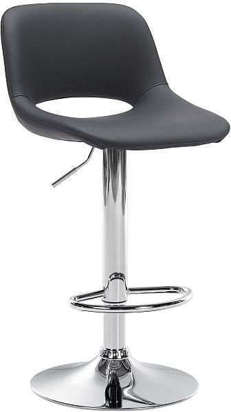 CLP Barhocker Camden Kunstleder chrom, schwarz, 324135