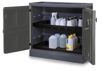 Produktbild von DENIOS Säure- und Laugenschrank PolyStore, Kunststoff, mit 2 Einlegeböden, B 1225 mm, 281509 DENIOS Säure- und Laugenschrank PolyStore, Kunststoff, mit 2 Einlegeböden, B 1225 mm, 281509