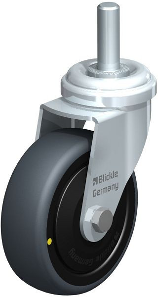 Blickle LRA-TPA 75K-ELS-FK-GS10 Apparate-Lenkrolle mit Gewindestift, Thermoplastisches Gummi-Elastomer, Grau, 634691