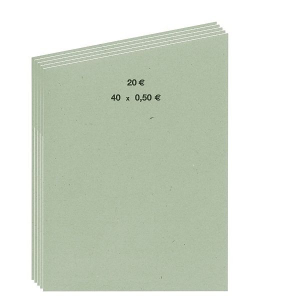 INKiESS Handrollpapier 50 Blatt 0,50 Euro grün, VE: 5 Stück, 90876350501099