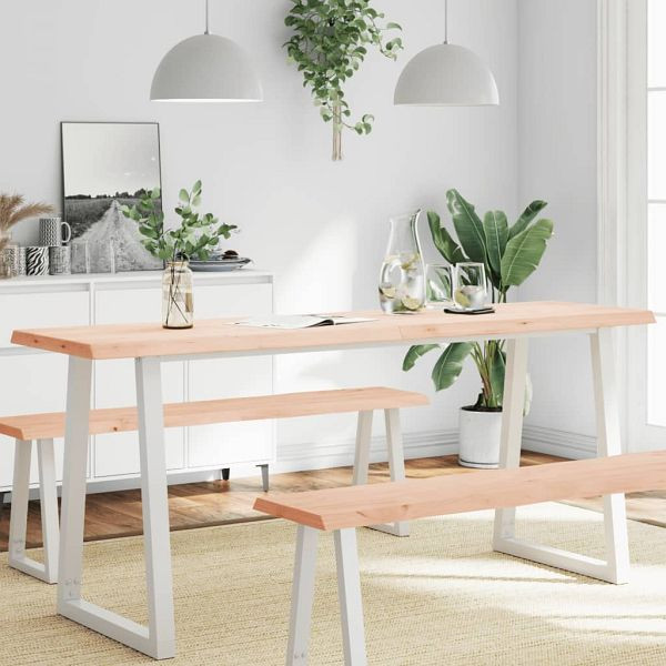 vidaXL Tischplatte 180x50x(2-6) cm Massivholz Unbehandelt Baumkante, 363911
