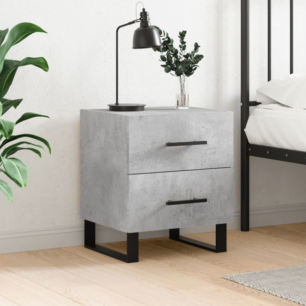 vidaXL Nachttisch Betongrau 40x35x47,5 cm Holzwerkstoff, 827364