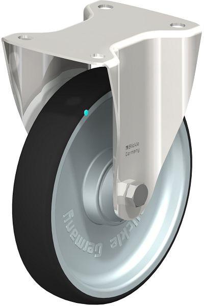 Blickle BX-PATH 200KD Edelstahl-Bockrolle mit Anschraubplatte, Thermoplastisches Polyurethan, Grau, 761532