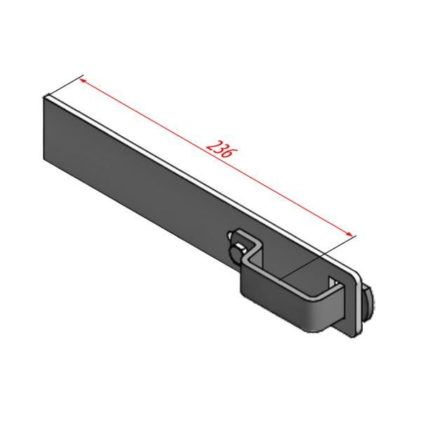 HYMER Wandhaken gerade, Aluminium, 0050141, 4019502326934