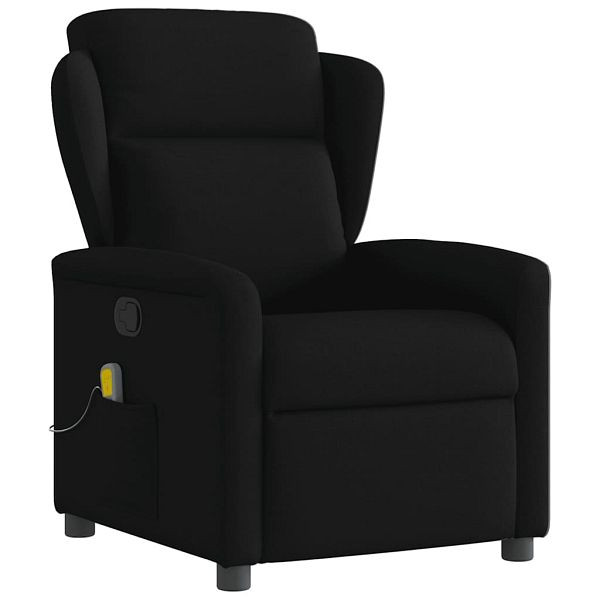 vidaXL Massagesessel Schwarz Stoff, manuelle Liegefunktion, 4015588
