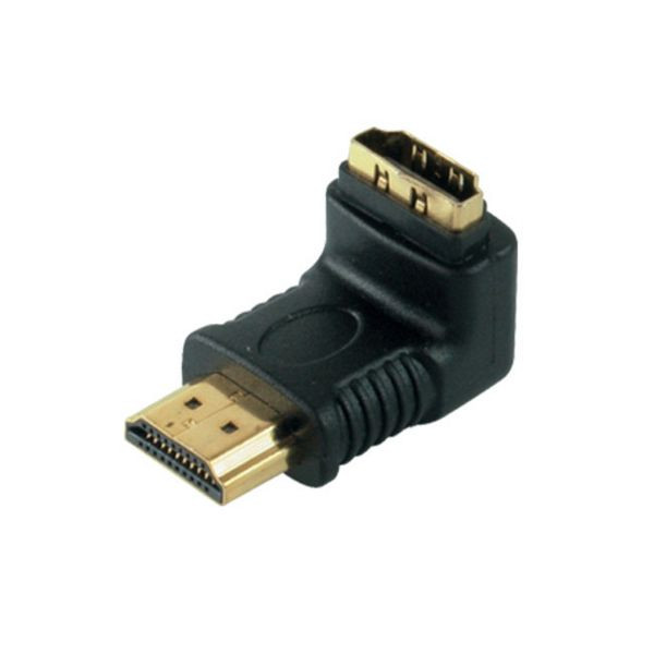 shiverpeaks BASIC-S, Adapter, HDMI-Stecker auf HDMI-Kupplung, Winkelausführung, Abgang nach unten, vergoldete Kontakte, BS77407