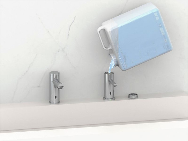 Benkiser Metrix TopFill Seifenspender, Elektronik Waschtisch Spender, 2L Seifentank und Flaschenhalterung, Peristaltikpumpe, LED Füllstandanzeige, 1991053