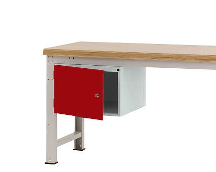 Manuflex Gehäuse-Unterbau PROFI, Nutzhöhe 300 mm mit 1 Tür links angeschlagen und Einlegeboden, für Werkbanktiefe 700 mm, Rubinrot, ZB4731.3003