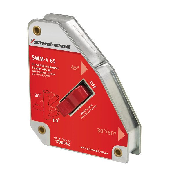 Schweißkraft Schaltbarer Schweißwinkelmagnet, SWM-4 65 Schweißwinkelmagnet 30°/60°, 1790032
