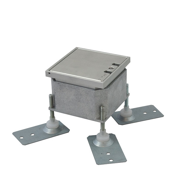 GIFAS Bodensteckdose Typ FONTO 4295, Innenbereich, 1x Schuko/1x RJ45, IP20, Aluminium, mit Kabelauslass, 840772
