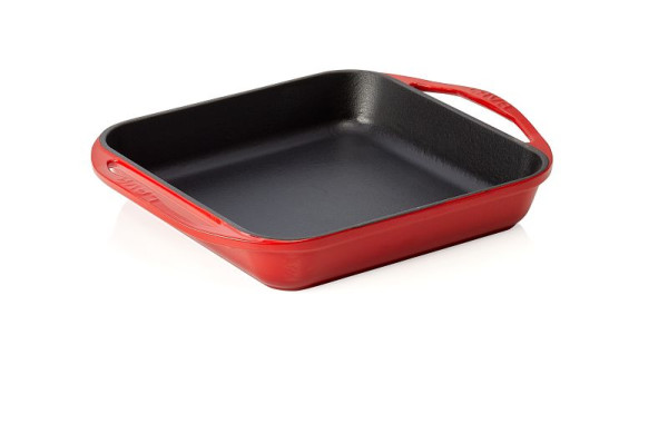 WAS Pfanne Emailliert, angegossenen Seitengriffen, Materialstärke: Boden 3,5 mm, Rand 3,5 mm, rot, 364300026