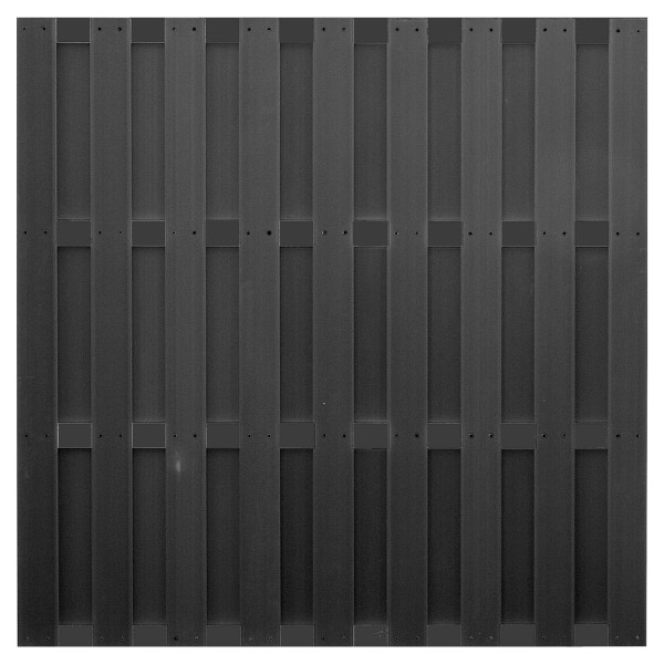 T&J EMDEN-Serie ANTHRAZIT, 180 x 180 cm, WPC-Bretterzaun, 4 Querriegel ALU anthrazit, 44708