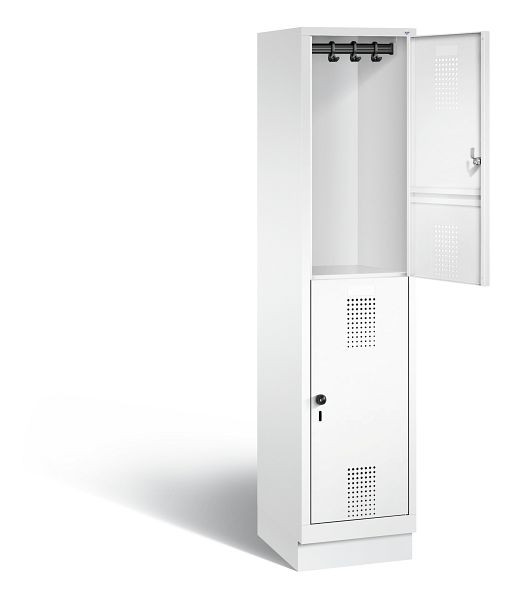 C+P Spind doppelstöckig Evolo, H1800xB420xT500mm, Farbe: Verkehrsweiß, 48320-12 S10102