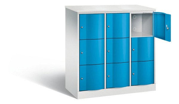 C+P Schließfachschrank Resisto, H1255xB1148xT540mm, Farbe: Lichtgrau / Lichtblau, 8573-372 S10709