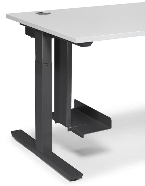 Deskin CPU-Halter PROFI M, Metall Schwarz RAL 9011, H 550 x B 208 x T 400 mm, 288961