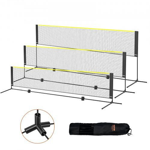 VEVOR Badmintonnetz, höhenverstellbares Volleyballnetz, 420 x 155 x 103 cm, Tragbares Tennisnetz-Set mit Stangen, ZCGDZYMQW142XLR5NV0