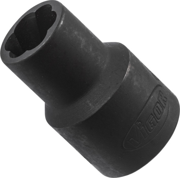 VIGOR Spiralnutenausdreher-Einsatz, Vierkant hohl 12,5 mm (1/2 Zoll), Außen Schraubenausdreher Profil, 11 mm, V2402